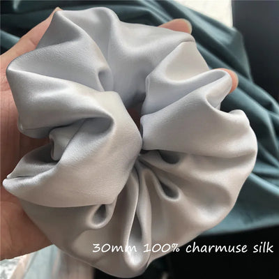 100% Mulberry 30MM Silk Most Luxurious Hair Scrunchies- Over-Sized 6CM
