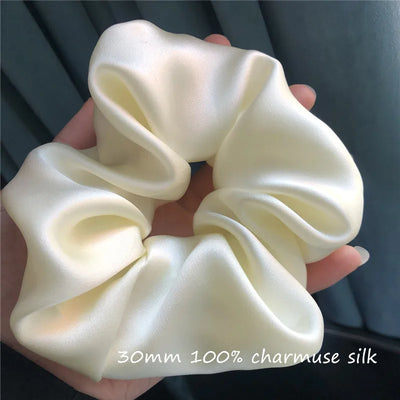 100% Mulberry 30MM Silk Most Luxurious Hair Scrunchies- Over-Sized 6CM