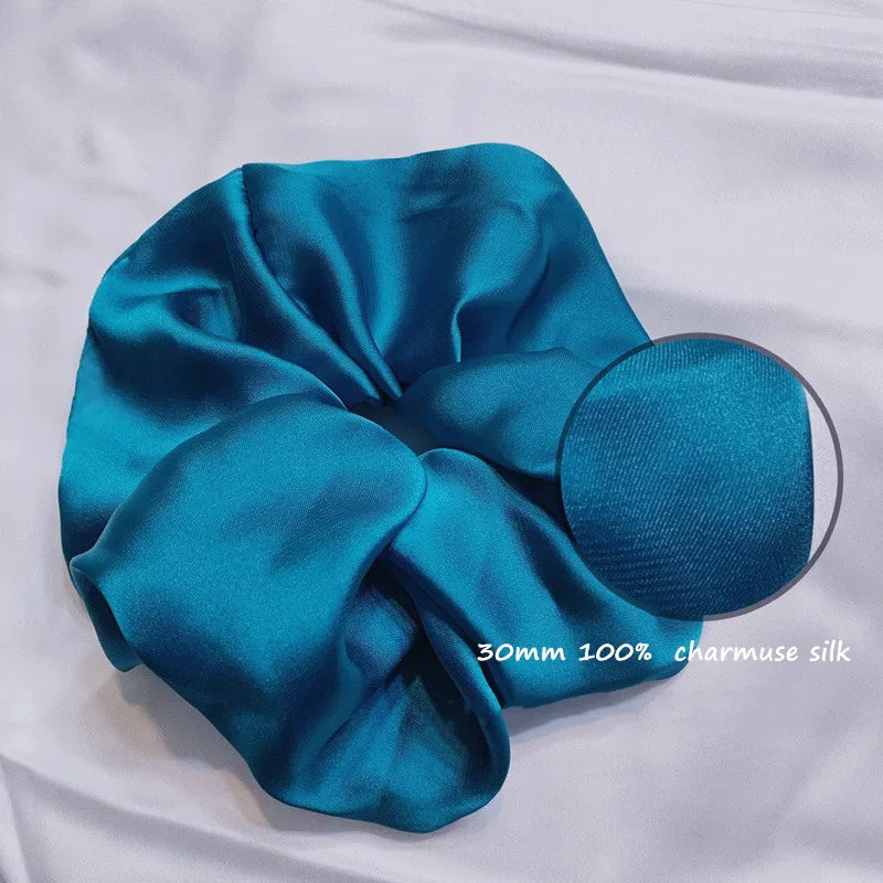 100% Mulberry 30MM Silk Most Luxurious Hair Scrunchies- Over-Sized 6CM