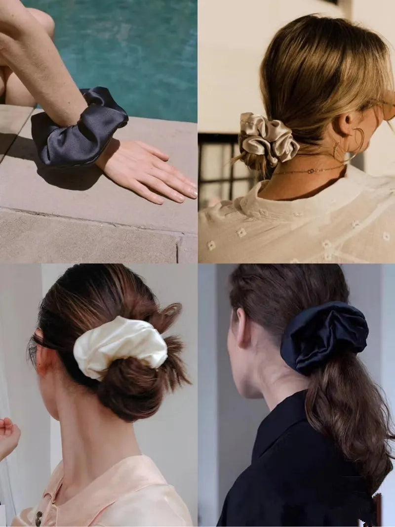 100% Mulberry 30MM Silk Most Luxurious Hair Scrunchies- Over-Sized 6CM