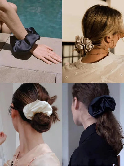 100% Mulberry 30MM Silk Most Luxurious Hair Scrunchies- Over-Sized 6CM