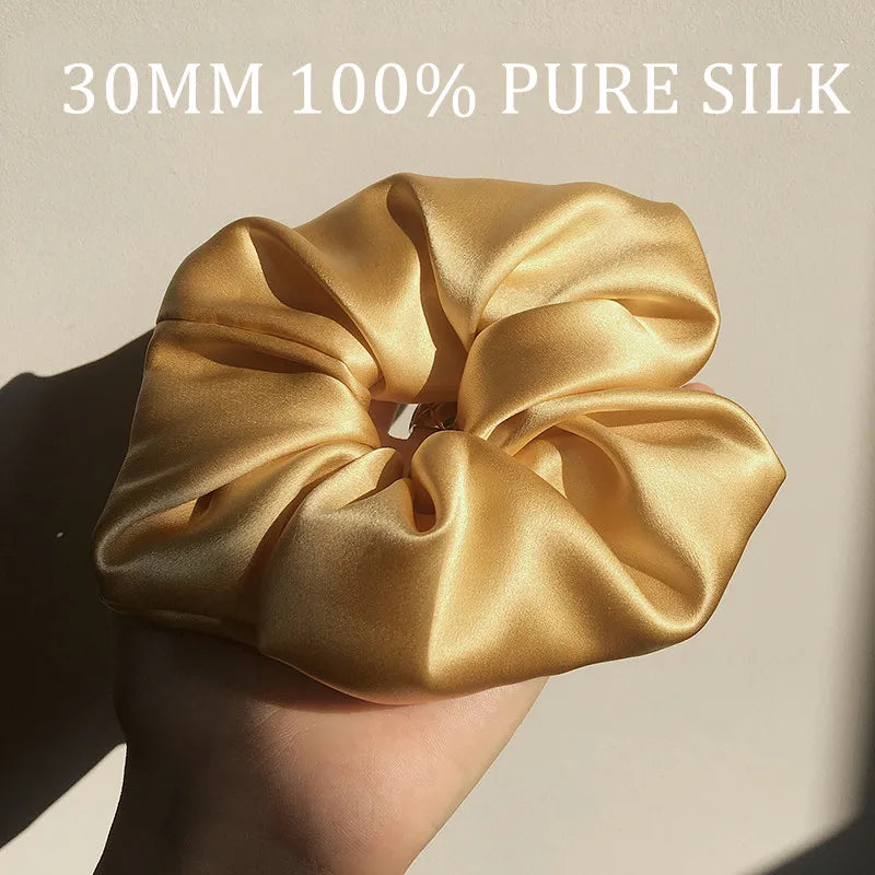 100% Mulberry 30MM Silk Most Luxurious Hair Scrunchies- Over-Sized 6CM