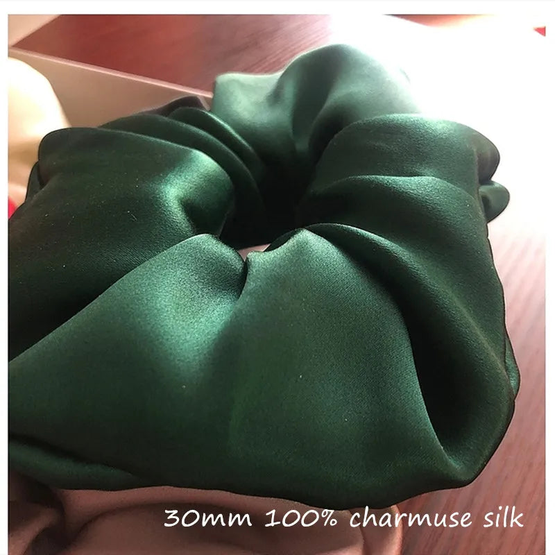 100% Mulberry 30MM Silk Most Luxurious Hair Scrunchies- Over-Sized 6CM