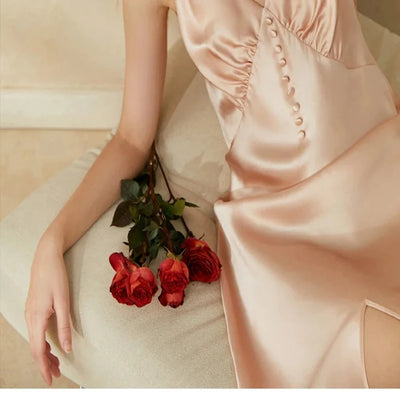 19MM Elegant Mulberry Silk V-Neck Nightdress